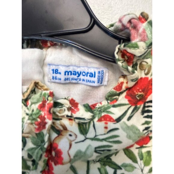 Mayoral Dress Baby Girl Size 24 Months Bunny Bird Floral Long Sleeve 18 M - Picture 8 of 8